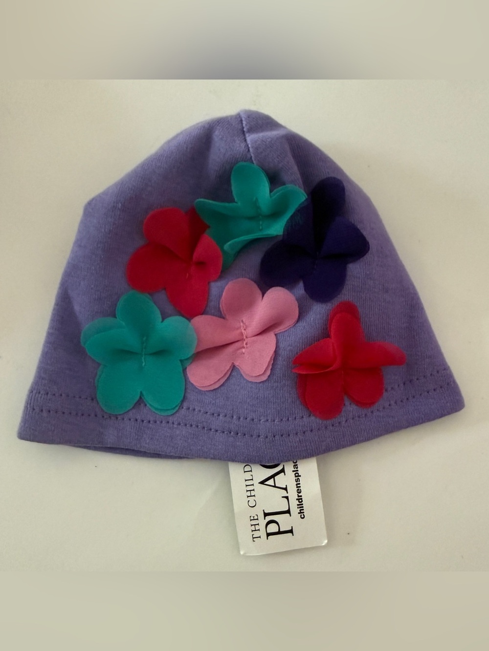 The Children’s Place Purple Baby Beanie Flower Hat Cap, 0-6, 6-12, 12-18 Months